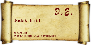 Dudek Emil névjegykártya